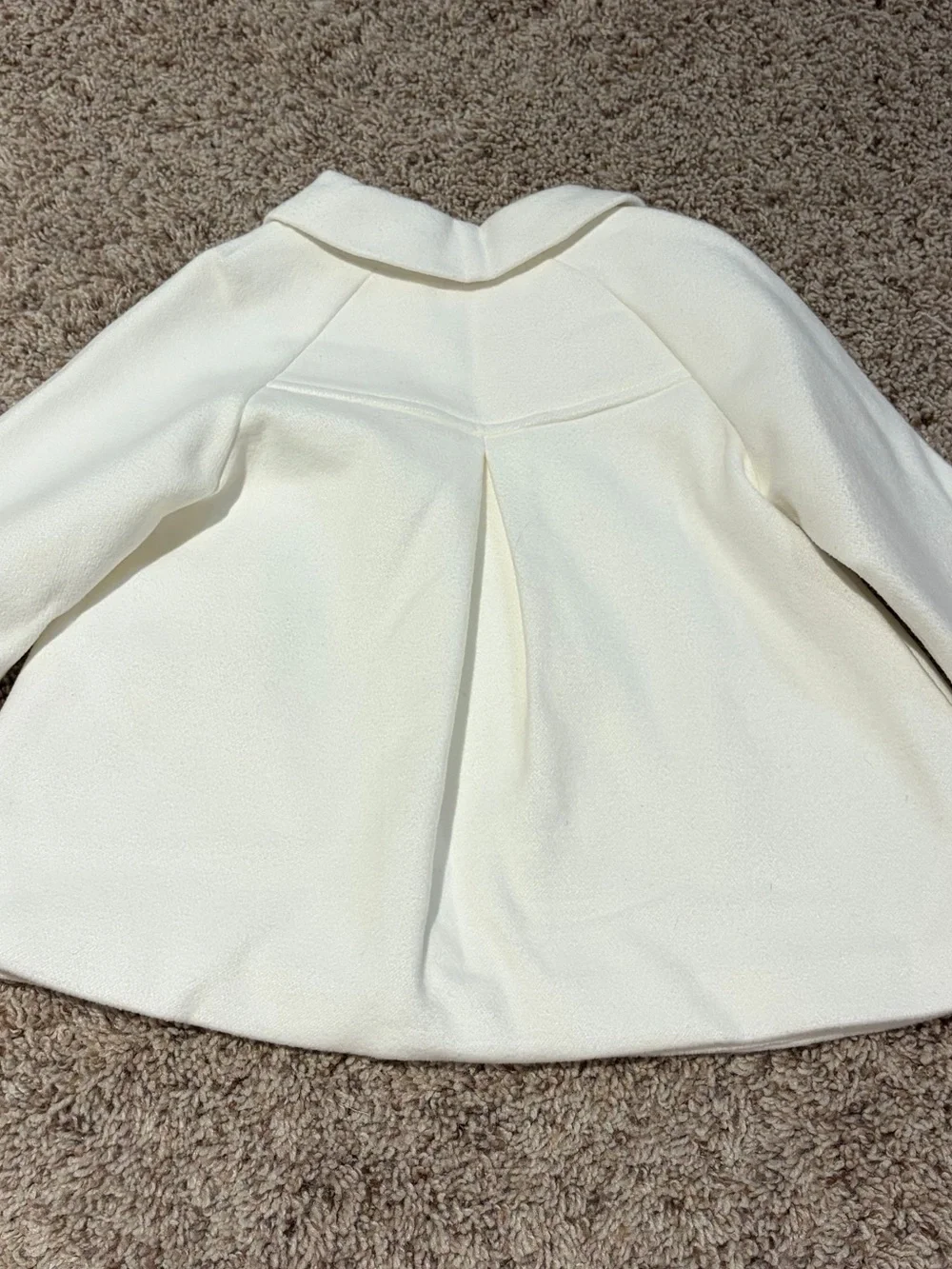 Mayoral Cream Girls' Pea Coat with Peter Pan Collar